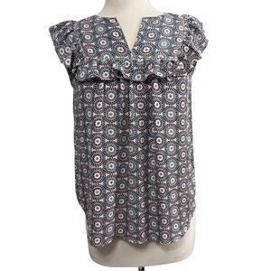 Women's LOFT Blouse, XS, Pink & Teal